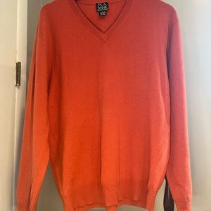 Jos. A. Banks Travelers Collection Orange Cashmere Sweater. Men’s size Large